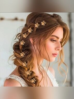 8pc Mini Metal Gold Flower Hair Claw Clips Set BNIB